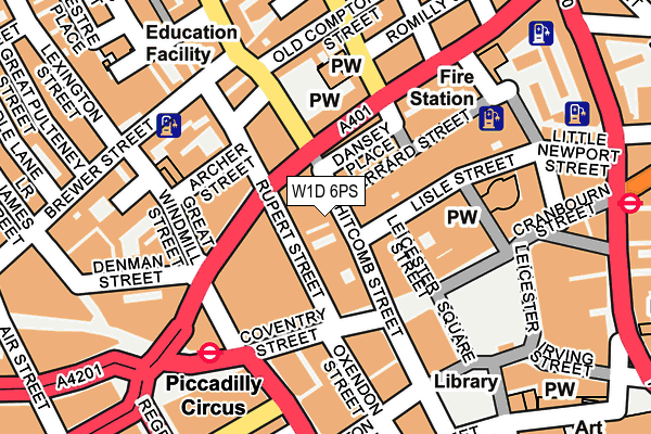 W1D 6PS map - OS OpenMap – Local (Ordnance Survey)