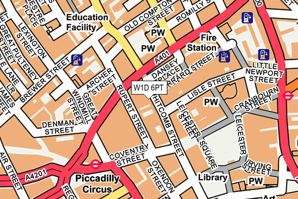 W1D 6PT map - OS OpenMap – Local (Ordnance Survey)