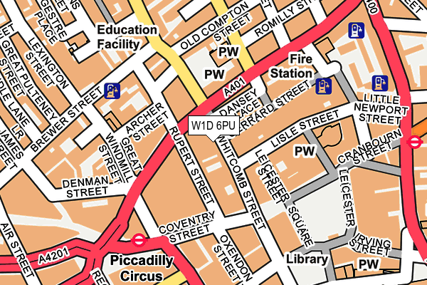 W1D 6PU map - OS OpenMap – Local (Ordnance Survey)