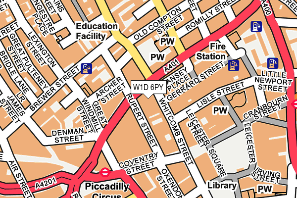 W1D 6PY map - OS OpenMap – Local (Ordnance Survey)