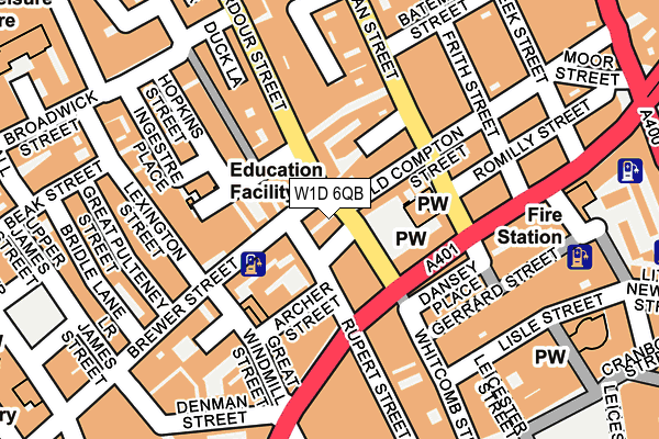 W1D 6QB map - OS OpenMap – Local (Ordnance Survey)