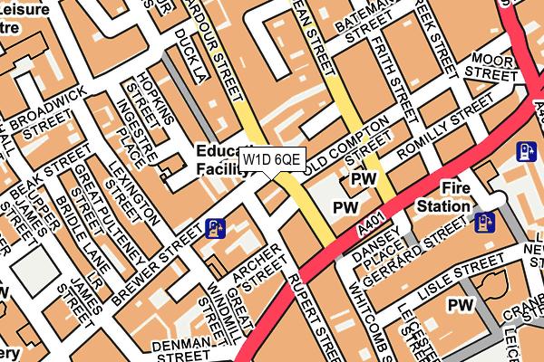 W1D 6QE map - OS OpenMap – Local (Ordnance Survey)