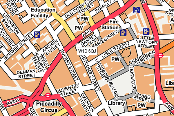 W1D 6QJ map - OS OpenMap – Local (Ordnance Survey)