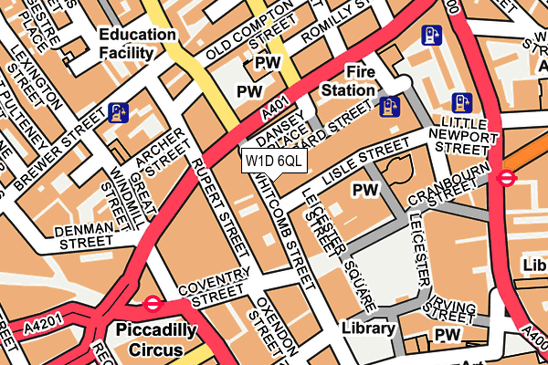 W1D 6QL map - OS OpenMap – Local (Ordnance Survey)