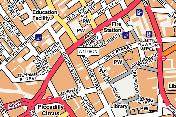 W1D 6QN map - OS OpenMap – Local (Ordnance Survey)