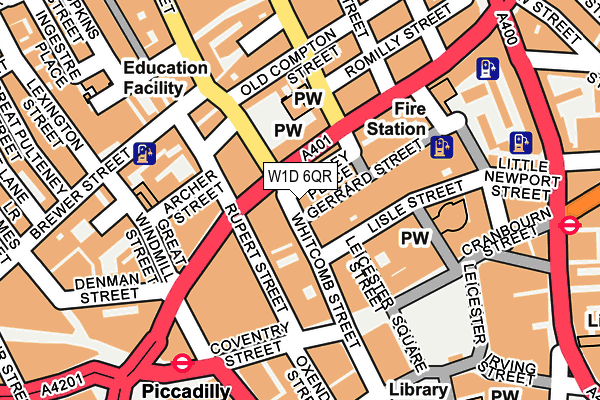 W1D 6QR map - OS OpenMap – Local (Ordnance Survey)