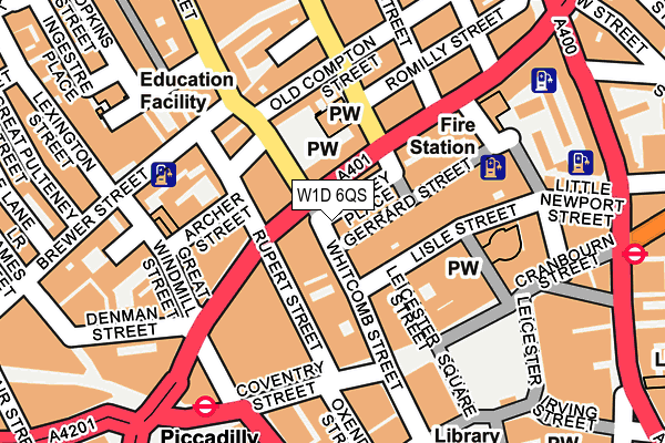 W1D 6QS map - OS OpenMap – Local (Ordnance Survey)