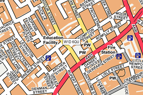 W1D 6QU map - OS OpenMap – Local (Ordnance Survey)