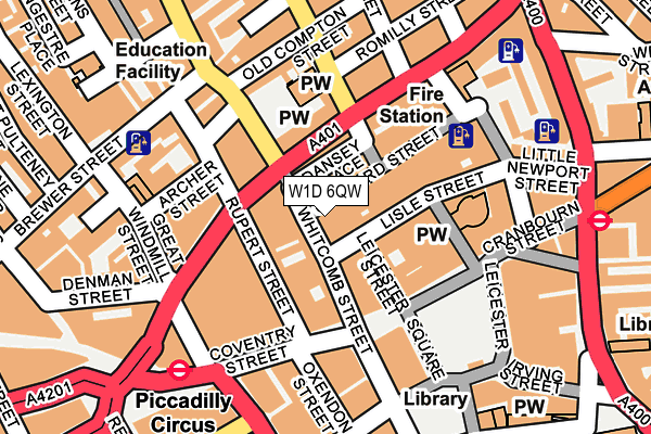 W1D 6QW map - OS OpenMap – Local (Ordnance Survey)