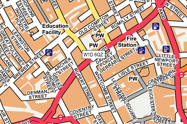 W1D 6QZ map - OS OpenMap – Local (Ordnance Survey)