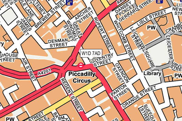 W1D 7AD map - OS OpenMap – Local (Ordnance Survey)