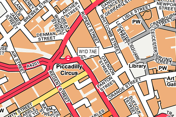 W1D 7AE map - OS OpenMap – Local (Ordnance Survey)