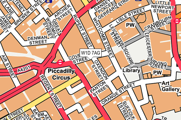 W1D 7AG map - OS OpenMap – Local (Ordnance Survey)