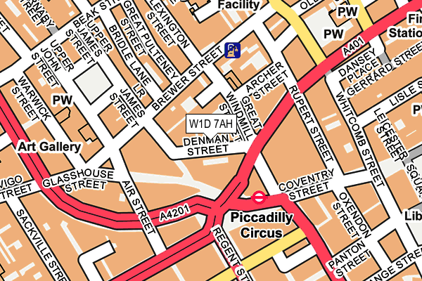 W1D 7AH map - OS OpenMap – Local (Ordnance Survey)