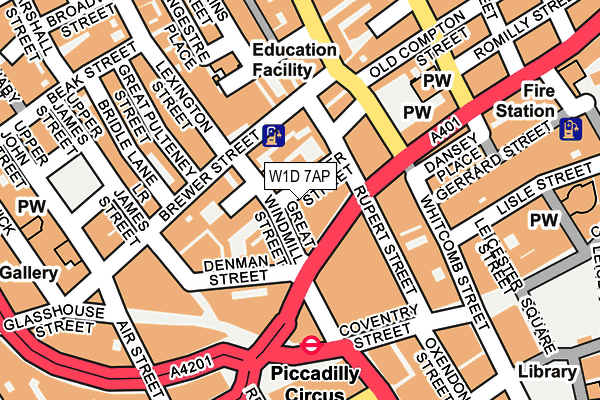 W1D 7AP map - OS OpenMap – Local (Ordnance Survey)