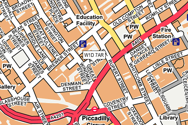 W1D 7AR map - OS OpenMap – Local (Ordnance Survey)