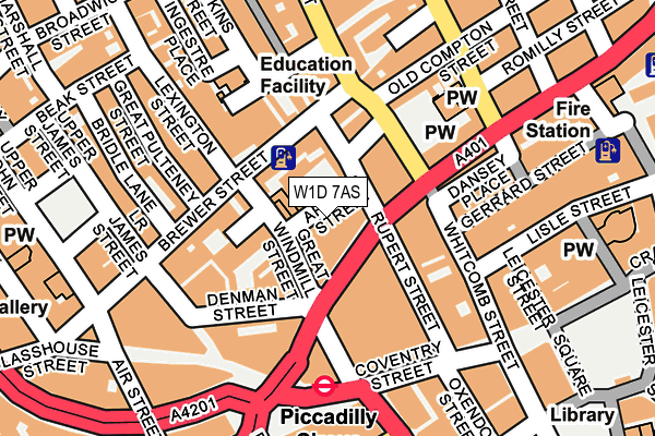 W1D 7AS map - OS OpenMap – Local (Ordnance Survey)
