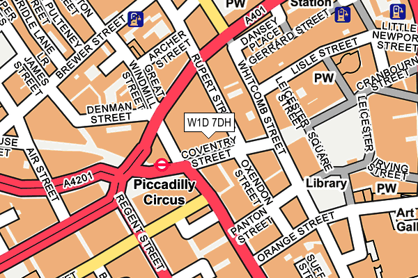 W1D 7DH map - OS OpenMap – Local (Ordnance Survey)