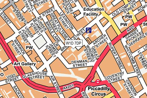 W1D 7DP map - OS OpenMap – Local (Ordnance Survey)