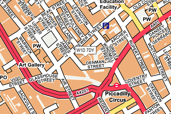 W1D 7DY map - OS OpenMap – Local (Ordnance Survey)