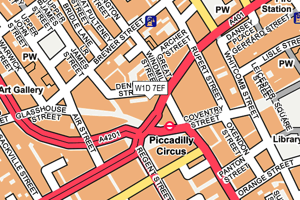 W1D 7EF map - OS OpenMap – Local (Ordnance Survey)
