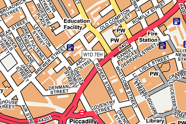 W1D 7EH map - OS OpenMap – Local (Ordnance Survey)