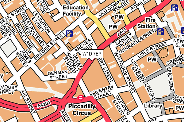 W1D 7EP map - OS OpenMap – Local (Ordnance Survey)