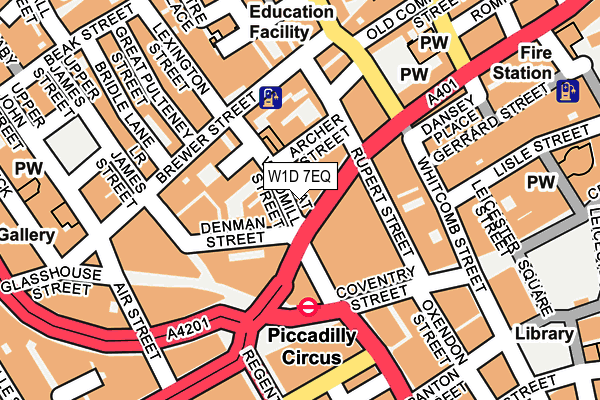 W1D 7EQ map - OS OpenMap – Local (Ordnance Survey)