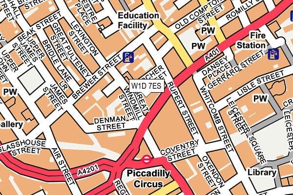 W1D 7ES map - OS OpenMap – Local (Ordnance Survey)