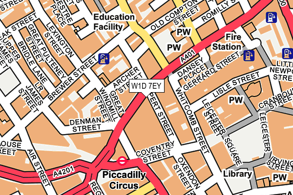 W1D 7EY map - OS OpenMap – Local (Ordnance Survey)