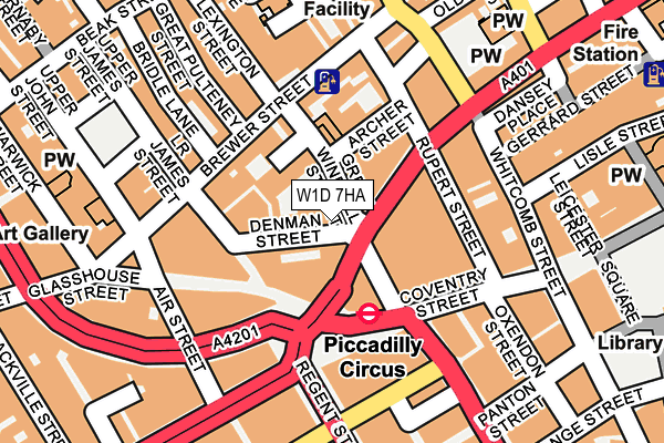 W1D 7HA map - OS OpenMap – Local (Ordnance Survey)
