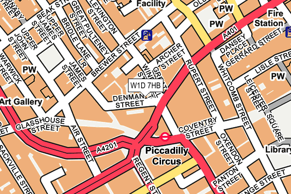 W1D 7HB map - OS OpenMap – Local (Ordnance Survey)