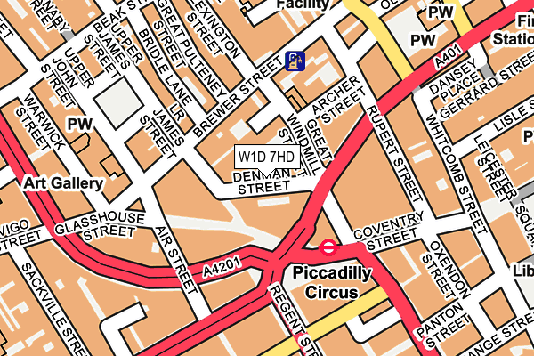 W1D 7HD map - OS OpenMap – Local (Ordnance Survey)