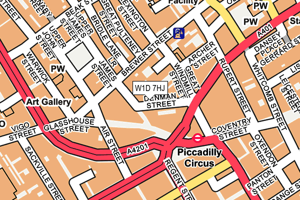 W1D 7HJ map - OS OpenMap – Local (Ordnance Survey)