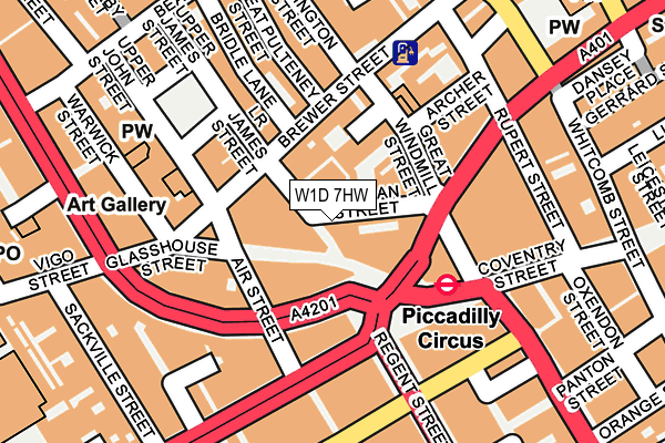 W1D 7HW map - OS OpenMap – Local (Ordnance Survey)