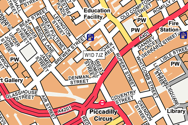 W1D 7JZ map - OS OpenMap – Local (Ordnance Survey)