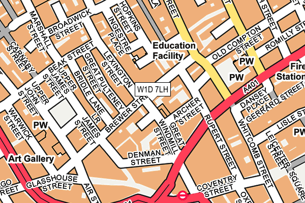 W1D 7LH map - OS OpenMap – Local (Ordnance Survey)