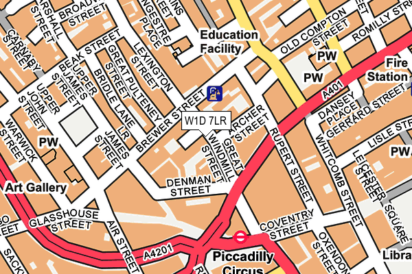 W1D 7LR map - OS OpenMap – Local (Ordnance Survey)