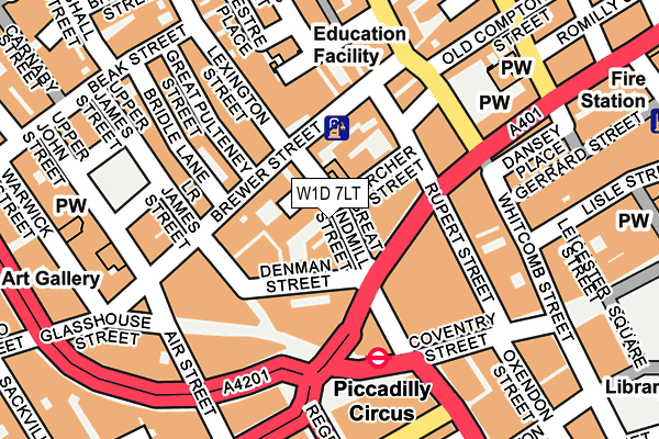 W1D 7LT map - OS OpenMap – Local (Ordnance Survey)