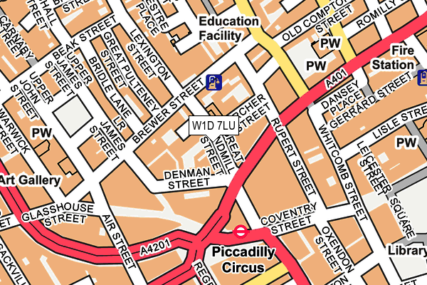 W1D 7LU map - OS OpenMap – Local (Ordnance Survey)