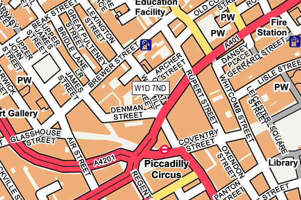 W1D 7ND map - OS OpenMap – Local (Ordnance Survey)