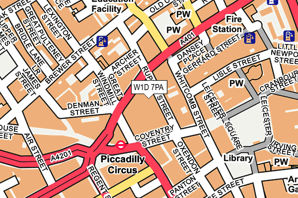 W1D 7PA map - OS OpenMap – Local (Ordnance Survey)