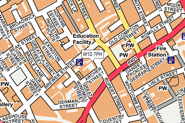 W1D 7PH map - OS OpenMap – Local (Ordnance Survey)