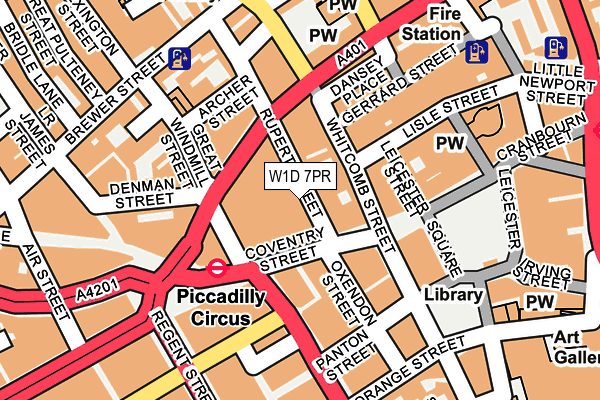 W1D 7PR map - OS OpenMap – Local (Ordnance Survey)