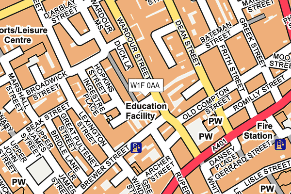 W1F 0AA map - OS OpenMap – Local (Ordnance Survey)