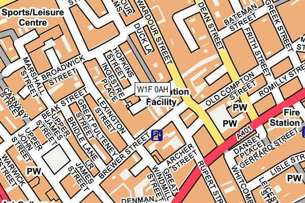W1F 0AH map - OS OpenMap – Local (Ordnance Survey)