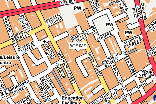 W1F 0AZ map - OS OpenMap – Local (Ordnance Survey)