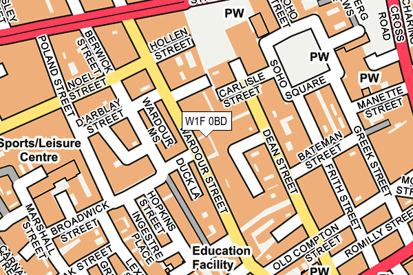 W1F 0BD map - OS OpenMap – Local (Ordnance Survey)