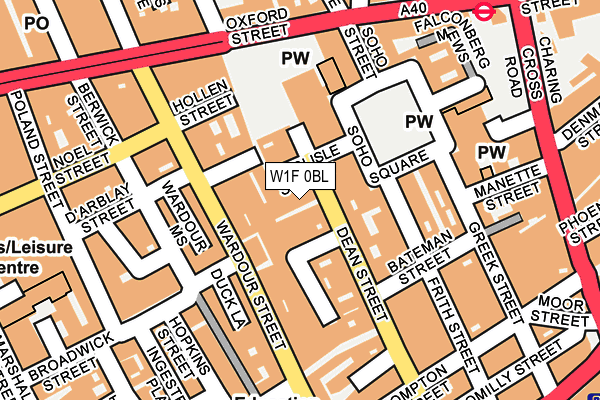 W1F 0BL map - OS OpenMap – Local (Ordnance Survey)