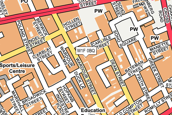 W1F 0BQ map - OS OpenMap – Local (Ordnance Survey)
